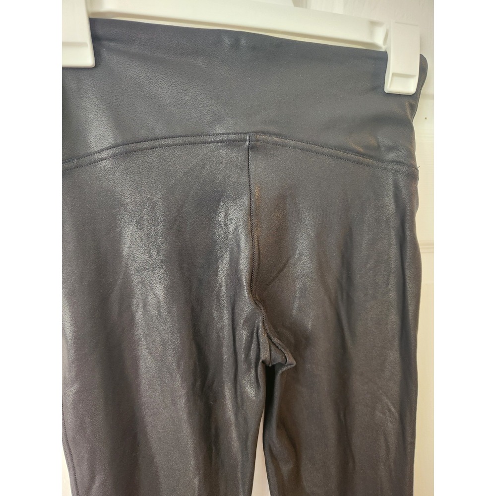 SPANX Faux Leather Leggings Black Size M Medium High Rise Shaping Control - Picture 7 of 8